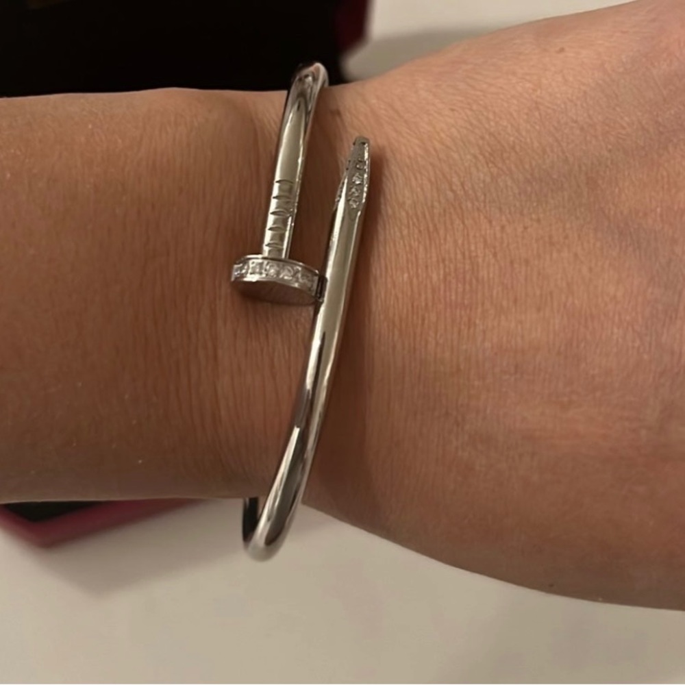 Silver Nail Style Bracelet